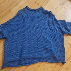 Free People Blue Cotton Sweater Size Large